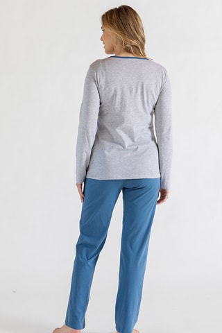 Pyjama Ecureuil & Cie - Gris chiné et bleu cobalt