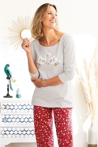 Pyjama Vue sur Volga - Gris chiné et rouge