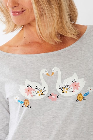 Pyjama Vue sur Volga - Gris chiné et rouge