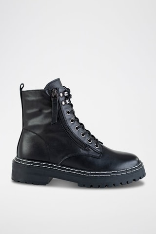 Bottines en cuir  - Noir