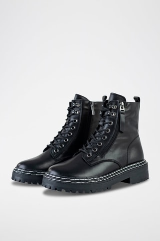 Bottines en cuir  - Noir