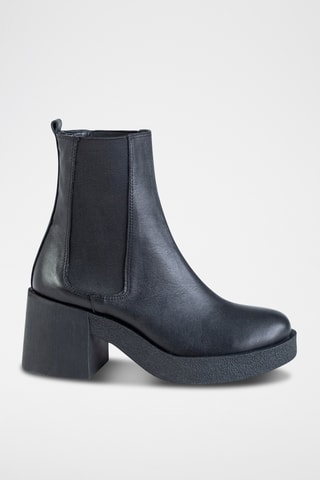 Bottines Chelsea en cuir  - Noir