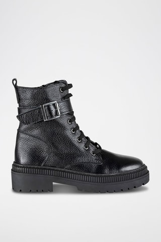 Bottines en cuir  - Noir