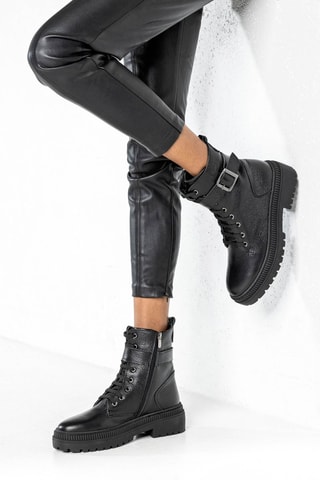 Bottines en cuir  - Noir