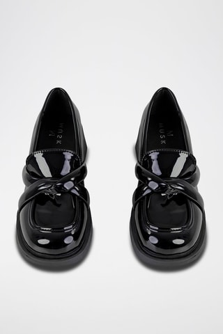 Mocassins à talons vernis  - Noir