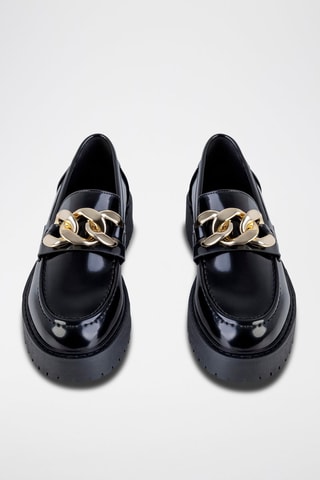 Mocassins plateformes  - Noir et doré