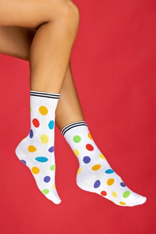 4 paires de chaussettes  - Blanc, rouge, bleu et jaune