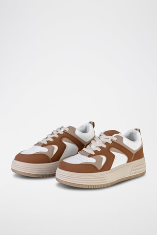 Baskets plateformes  - Blanc et marron