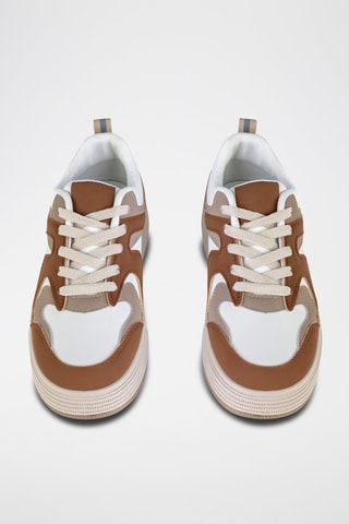 Baskets plateformes  - Blanc et marron