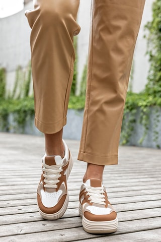 Baskets plateformes  - Blanc et marron