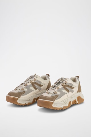 Sneakers plateformes  - Blanc, beige et gris