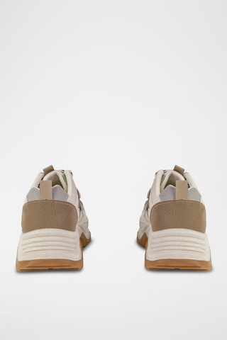 Sneakers plateformes  - Blanc, beige et gris
