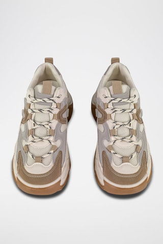 Sneakers plateformes  - Blanc, beige et gris