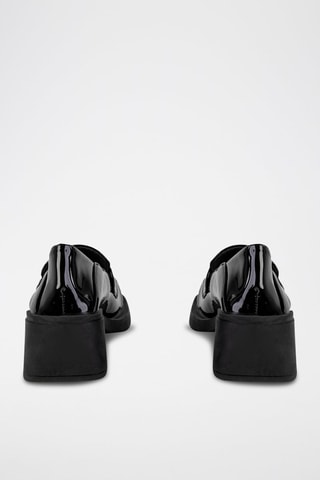 Mocassins à talons vernis  - Noir