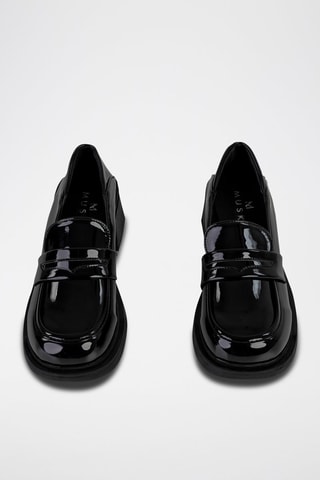 Mocassins à talons vernis  - Noir