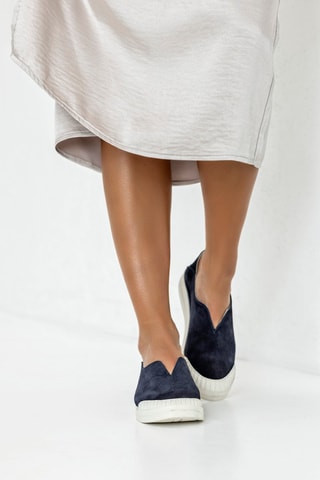 Slip-on en nubuck  - Bleu
