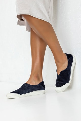 Slip-on en nubuck  - Bleu