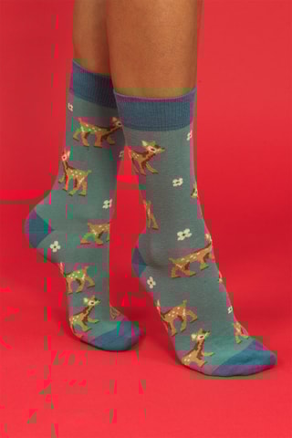 2 paires de chaussettes  - Rouge, bleu, vert et marron