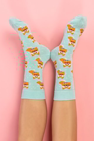 3 paires de chaussettes  - Beige, bleu et vert