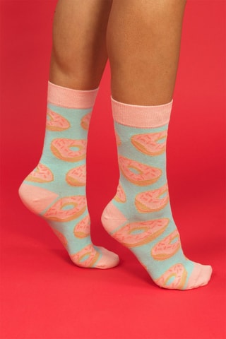 3 paires de chaussettes  - Bleu, vert et rose