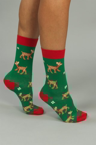 3 paires de chaussettes  - Blanc, rouge, bleu et vert