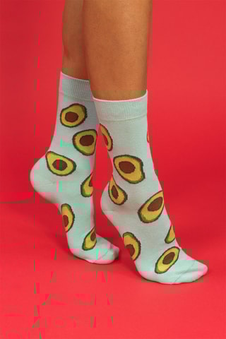 4 paires de chaussettes  - Bleu, vert et rose