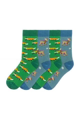 4 paires de chaussettes  - Blanc, bleu, vert et orange