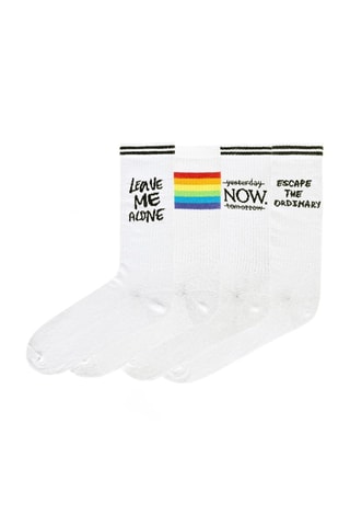 4 paires de chaussettes  - Blanc, noir et jaune