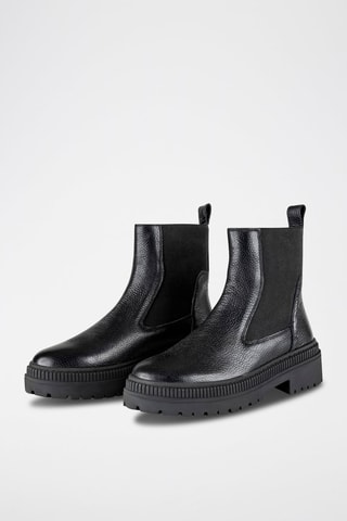 Bottines Chelsea en cuir  - Noir