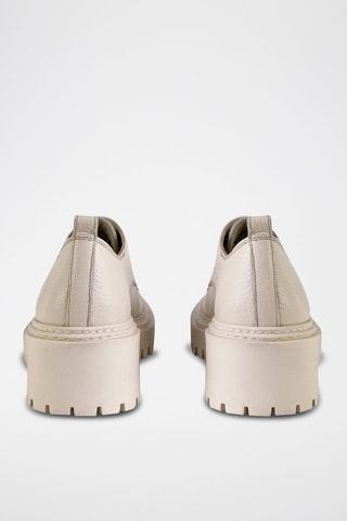 Derbys à talons  en cuir  - Beige