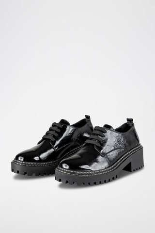 Derbys en cuir verni  - Noir
