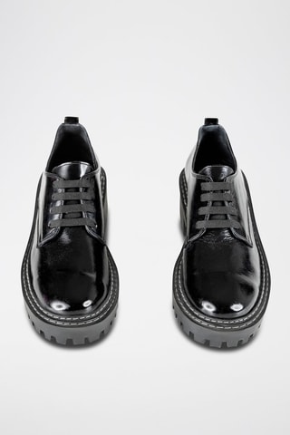 Derbys en cuir verni  - Noir