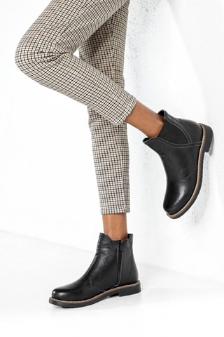 Bottines en cuir  - Noir