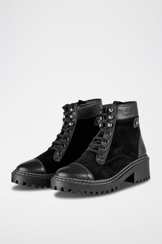 Bottines en cuir  - Noir