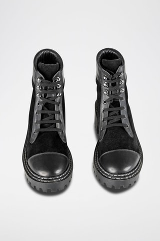 Bottines en cuir  - Noir