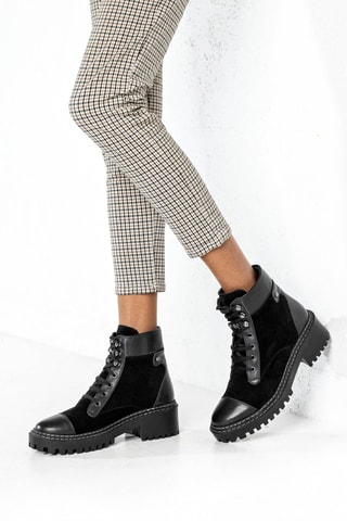 Bottines en cuir  - Noir