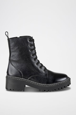 Bottines en cuir  - Noir