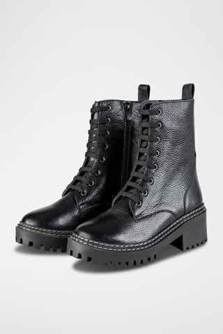 Bottines en cuir  - Noir