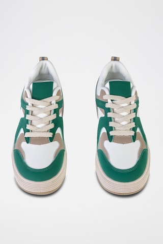 Baskets plateformes  - Blanc et vert