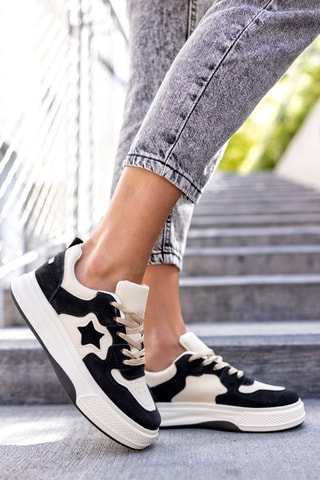 Baskets plateformes  - Blanc et noir