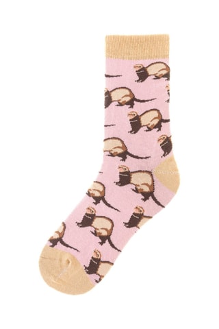 Chaussettes  - Noir, beige, marron et rose