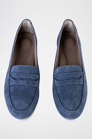 Mocassins en cuir  - Blanc et bleu