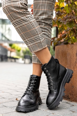 Bottines en cuir  - Noir