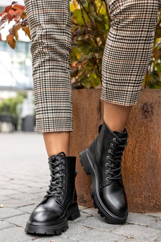 Bottines en cuir  - Noir