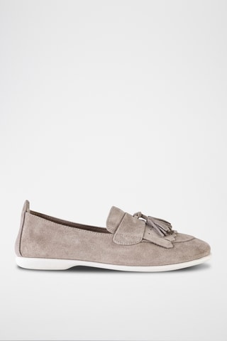 Mocassins en cuir  - Beige et blanc