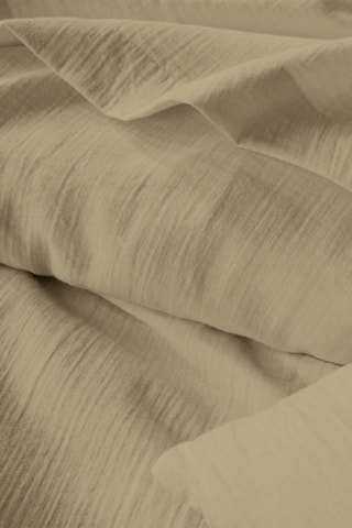 Overtrekset van dubbel katoengaas- Beige