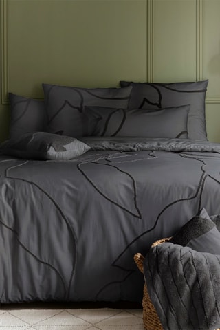 Perkalkatoenen Kussensloop 80 Draad/cm² Alberta- Antraciet