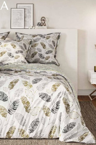 Parure de draps Jessa - Blanc et gris