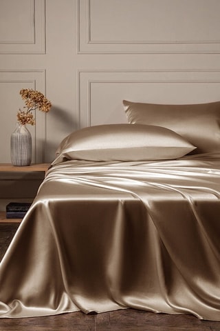Zijde Dekbedovertrek Champagnekleurig