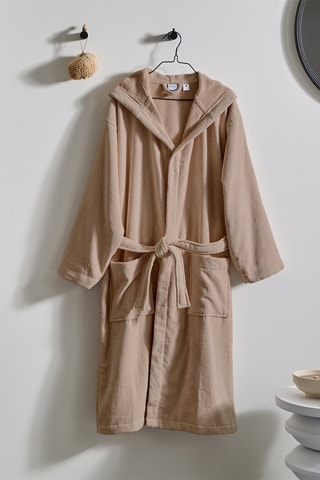 Badjas met Capuchon - Taupe